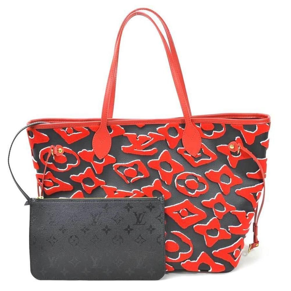Louis Vuitton Neverfull MM Urs Fischer Collaboration Black Red